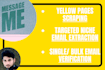 do yellow pages data scraping, niche targeted email extraction, verification