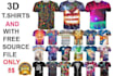 draw 3d t shirt design with your idea within 2 hours