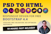 convert psd to html, xd to html, sketch, tailwind, responsive, bootstrap