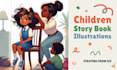 draw children book illustration and book cover