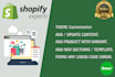 setup and customize your shopify store and shopify website