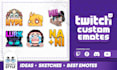 create express custom twitch emotes or sub badges