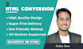 convert PSD, figma, xd, ai to HTML with fully responsive web page
