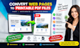 convert web pages into printable PDF files