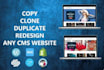 copy clone duplicate and redesign all cms website