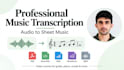 transcribe music into professional sheet music, midi and musicxml