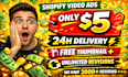 create facebook dropship video ads for shopify with free thumbnail
