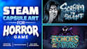 create cinematic horror steam capsule art and game key art