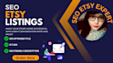 write etsy SEO listing product description, title and tags to boost sales