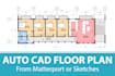 draw 2d autocad floor plans from matterport or PDF