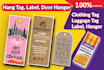 design product label, hang tag, clothing care label