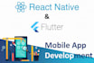 develop android, ios mobile app using flutter, react native
