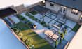 do landscape design, garden design, backyard, swimming pool, and render images