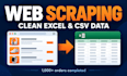 do web scraping and data scraping into clean excel CSV