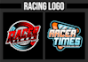 create fast and sporty racing text logo design