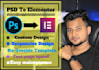 convert PSD to responsive wordpress by elementor pro