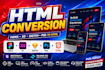 convert figma to html, psd to html, xd to html responsive bootstrap or tailwind