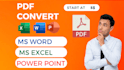 convert PDF to ms word, powerpoint, ms excel