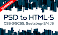convert psd to html, sketch to html, xd to html, bootstrap 4