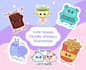 draw cute puns, kawaii doodles stickers illustration