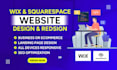 build wix website, design and redesign squarespace website