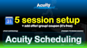 setup 5 booking events in acuity and connect them in your website