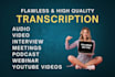 transcribe audio and do video transcription