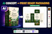 convert ai generated packaging design into print ready vector files with dieline