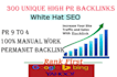 do 300 high PR backlink help for first page google ranking