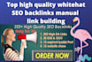 build high quality whitehat SEO backlinks manual link building