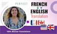 manually translate english to french and french to english