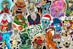 illustration stickers, hand drawn designs for printing