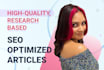 write SEO optimized articles for your blog