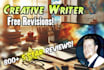do creative writing, content writing, articles, and other creative work