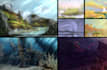 draw landscape illustrations and backgrounds