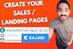 design your kajabi or thinkific landing or sales pages
