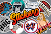create premium sticker badge design for label or merchandise