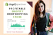 create shopify one product dropshipping store or website