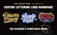 design a custom lettering logo for clothing brand