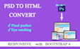 convert psd,xd,png to responsive html using  bootstrap 4