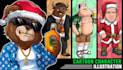 draw custom cartoon character illustration, and cartoon drawing for your brand