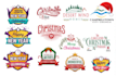 design christmas and happy new year logo