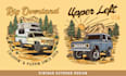 design vintage off road overland illustration for clothing brand