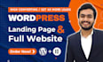 build wordpress landing page design, wordpress website design, one page website