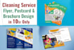 design professional cleaning service flyers, brochures, and postcards in 10hrs