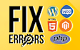 fix all wordpress, woocommerce, magento, php and html errors