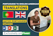 translate and proofread english to portuguese and vice versa