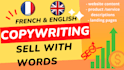 do creative french or english copywriting for you