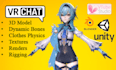 design 3d rigged anime vtuber and vrchat avatar