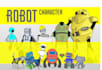 drawing robot cyborg or cartoon character design